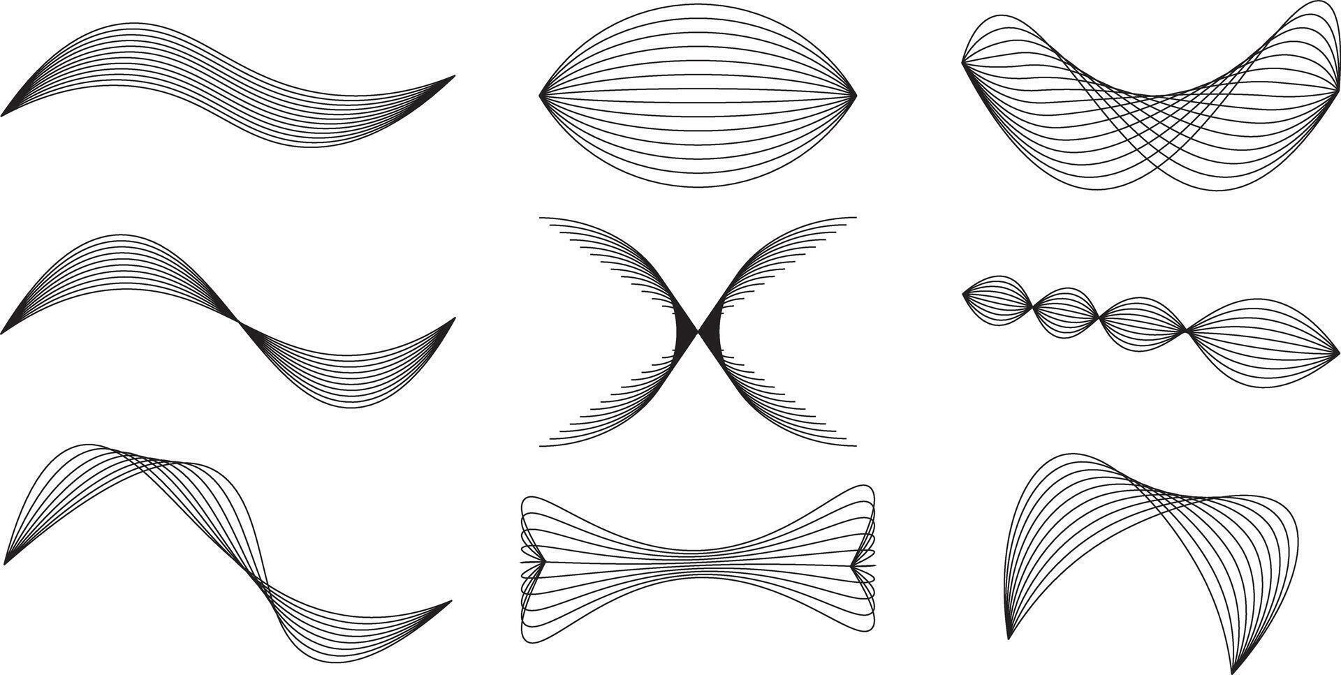 abstrakt modern klassisk Vinka linje konst med redigerbar stroke vektor