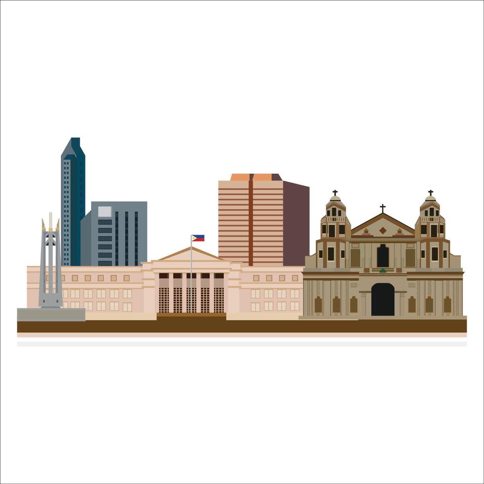 filippinska stad horisont illustration vektor
