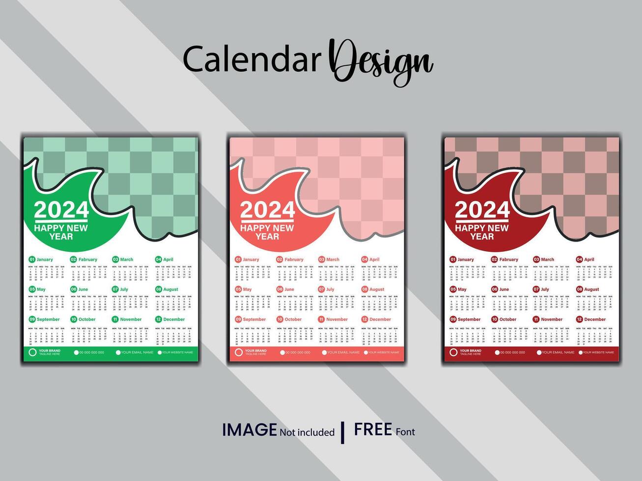 Mauer Kalender Design Vorlage vektor