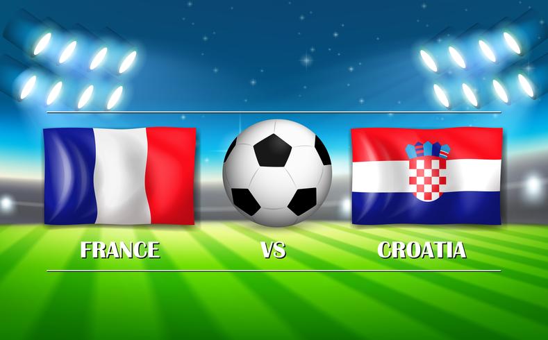 Frankrike VS Kroatien fotbollsmatch vektor