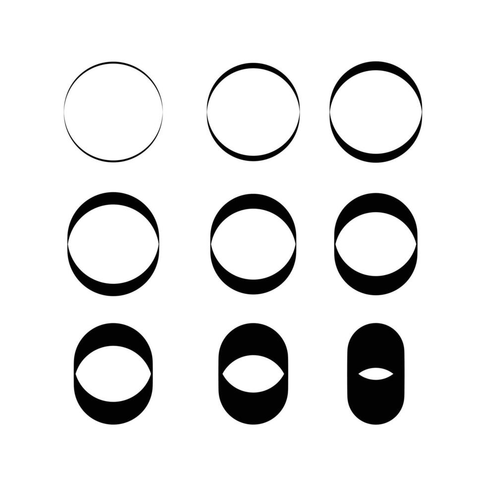 uppsättning av grunge borsta element design, cirkel logotyp design vektor
