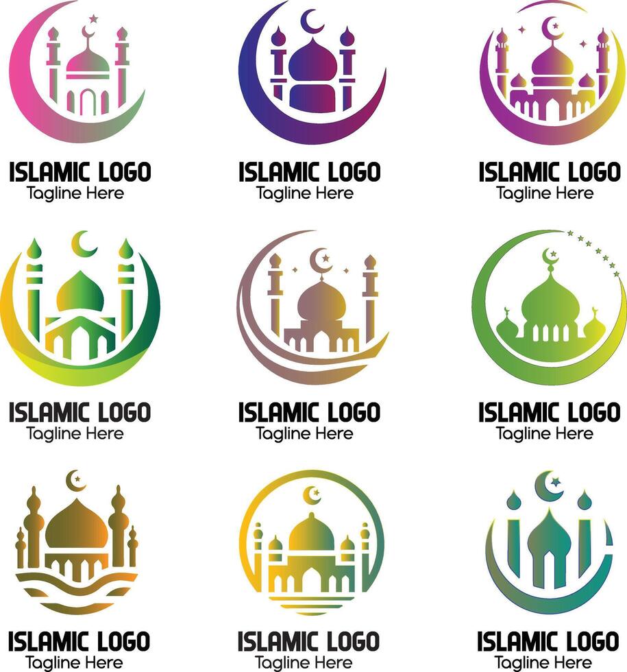 Moschee und Ramadan Logo Sammlung. islamisch Logo Vektor bündeln