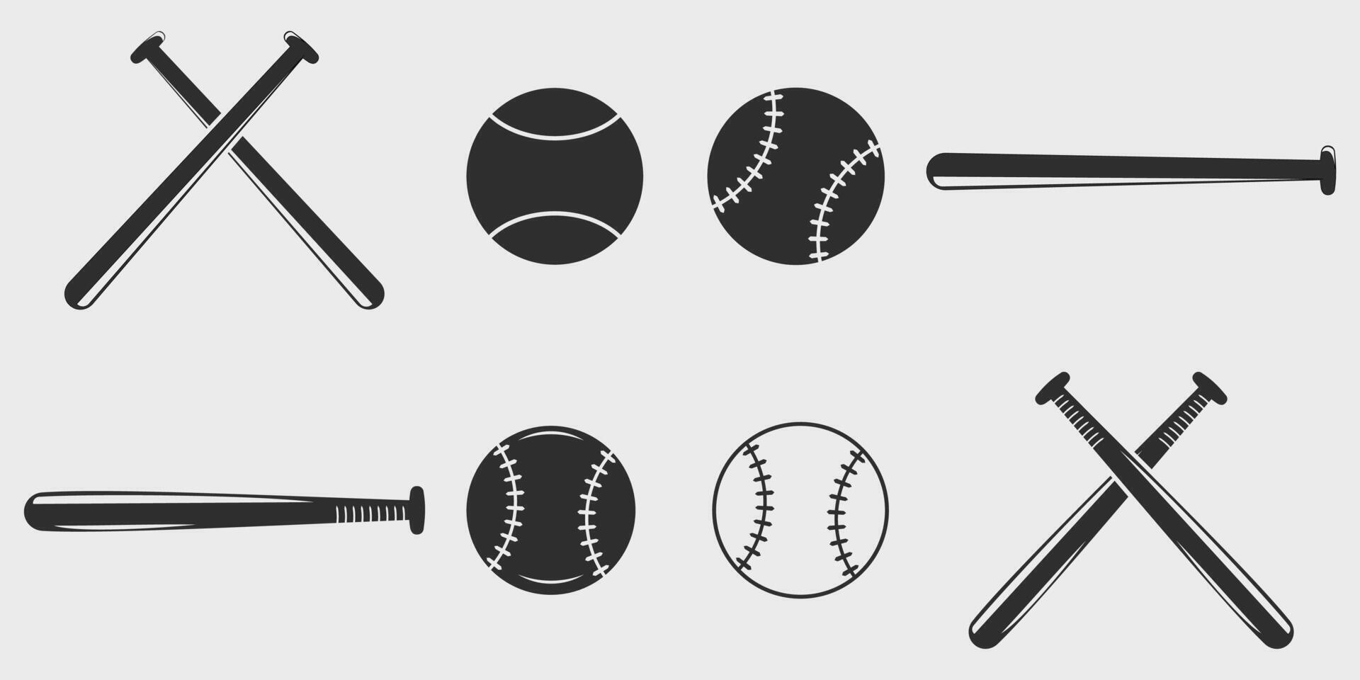 uppsättning av ikon baseboll årgång logotyp vektor illustration mall ikon grafisk design
