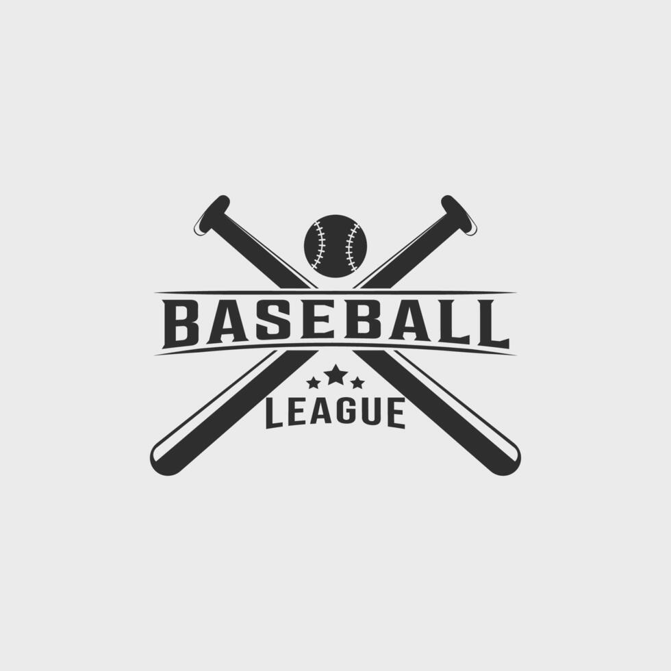 Baseball Liga Jahrgang Logo Vektor Illustration Vorlage Symbol Grafik Design