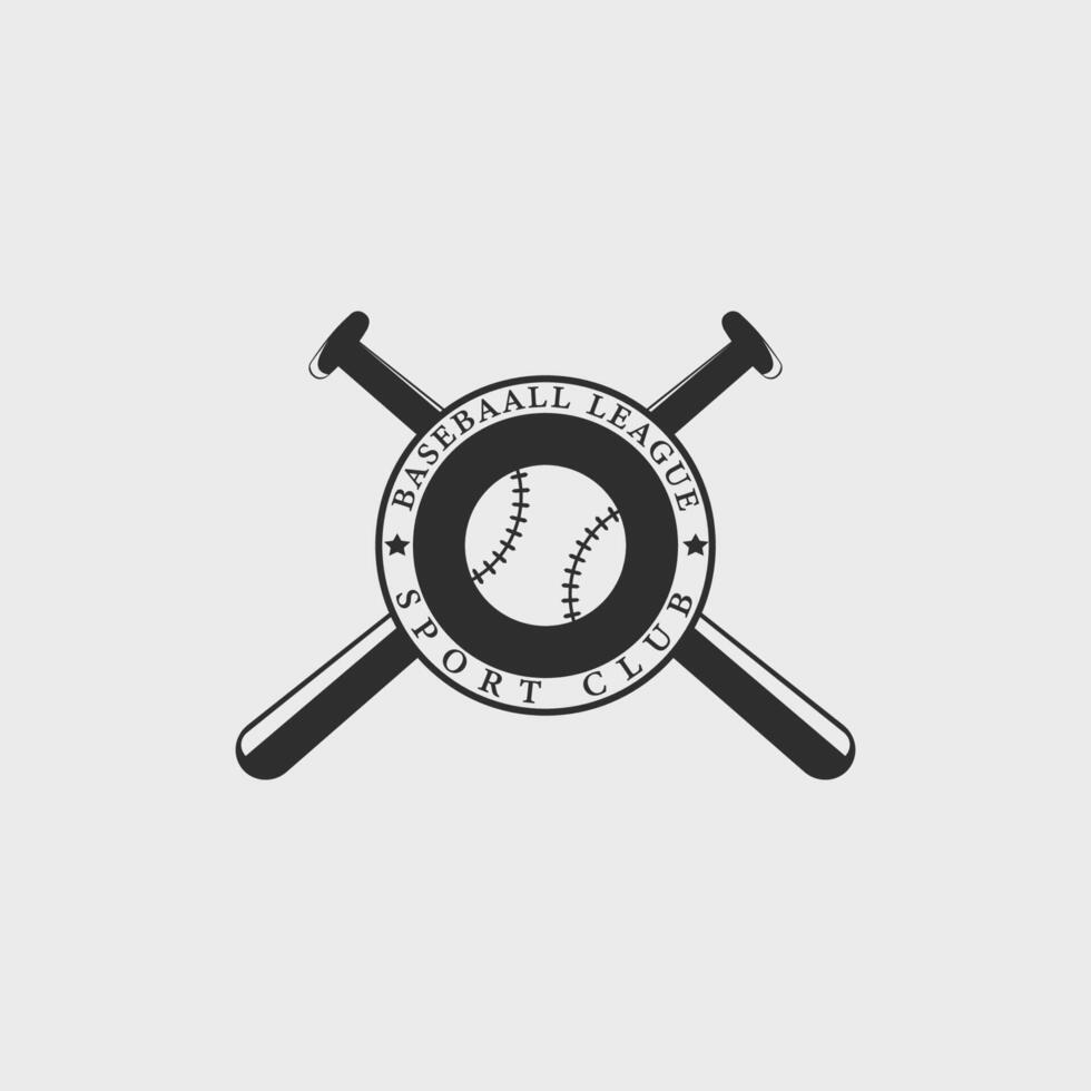 baseboll turnering årgång logotyp vektor illustration mall ikon grafisk design