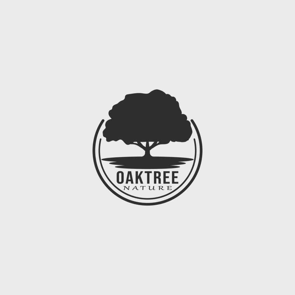 Eiche Baum Logo Jahrgang Vektor Illustration Vorlage Symbol Design