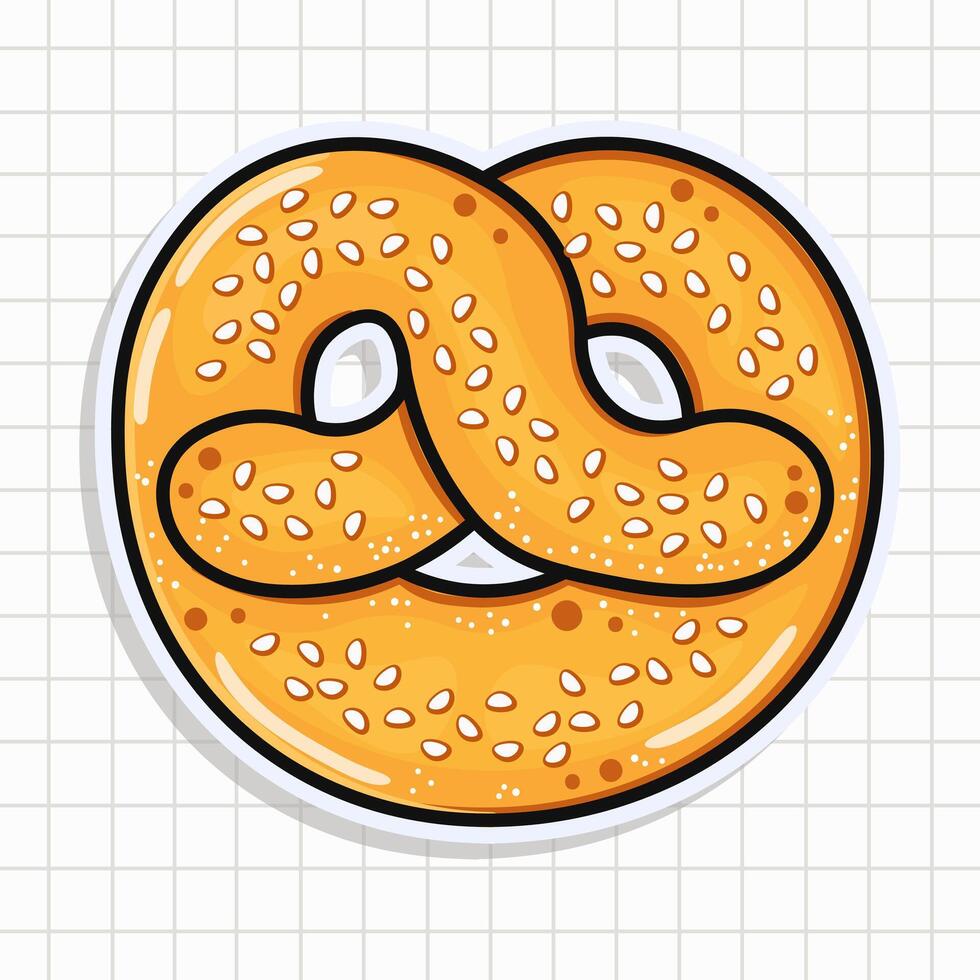 süß komisch Französisch Brezel. Vektor Hand gezeichnet Karikatur kawaii Charakter Illustration Symbol. isoliert auf Hintergrund. Französisch Brezel Charakter Konzept