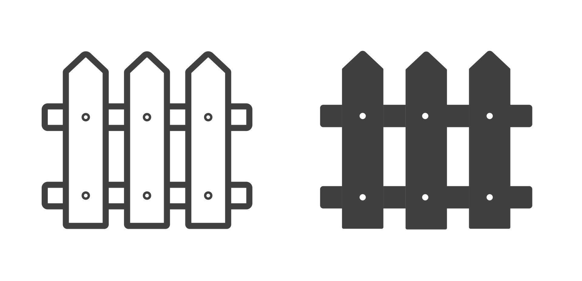 staket översikt ikon. staket symbol. isolerat på vit bakgrund. vektor