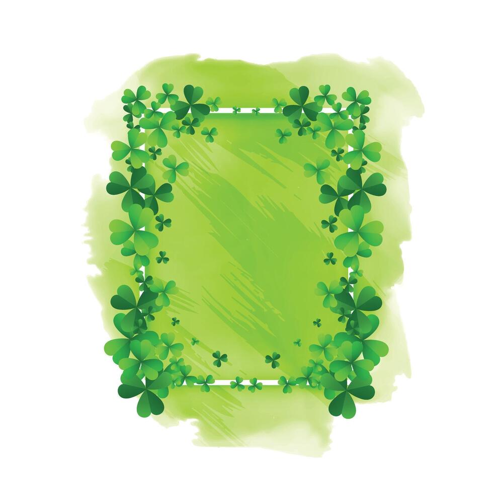 Grün fliegend Kleeblatt Blätter isoliert auf Weiß Hintergrund. Vektor Illustration. Frühling Dekoration zum Heilige Patrick's Tag Rand oder Rahmen Design