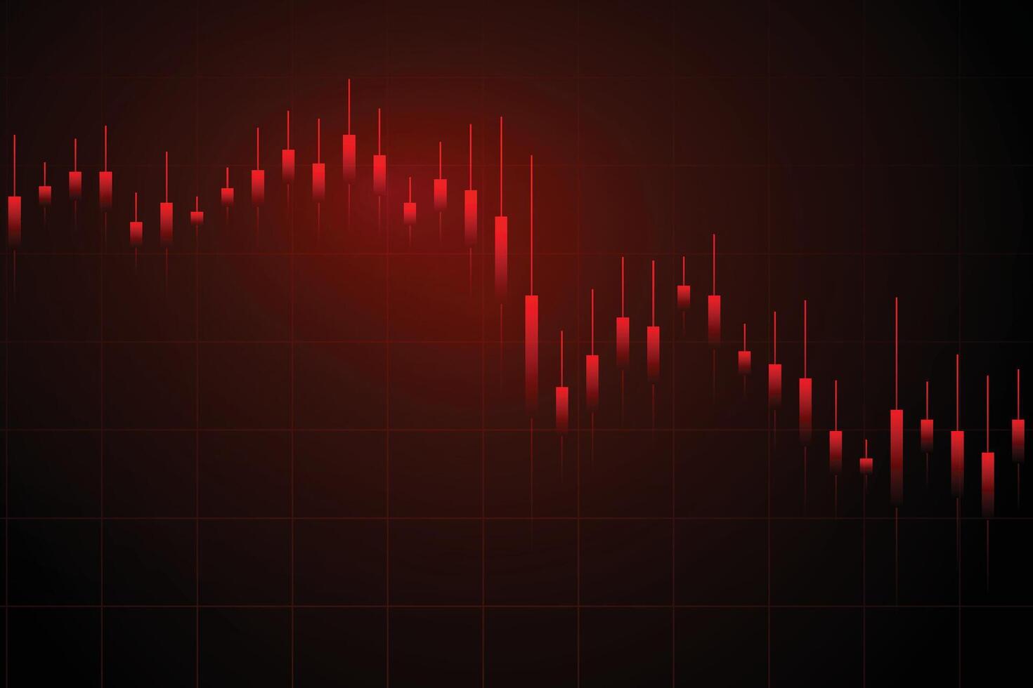 finansiell företag statistik med bar Graf och ljusstake Diagram visa stock marknadsföra pris på mörk bakgrund vektor