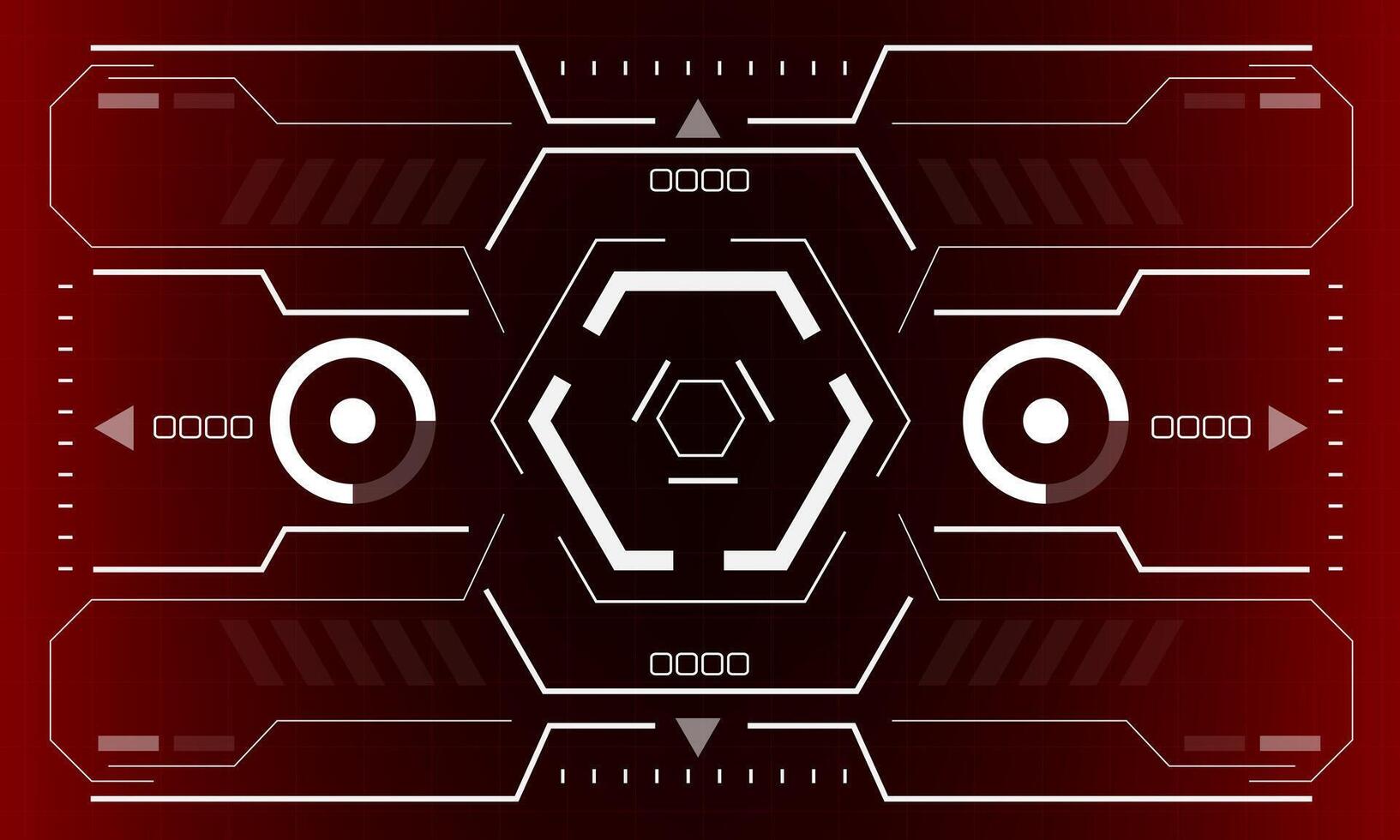 hud Sci-Fi Schnittstelle Bildschirm Aussicht Weiß Hexagon geometrisch Design virtuell Wirklichkeit futuristisch Technologie kreativ Anzeige auf rot Vektor