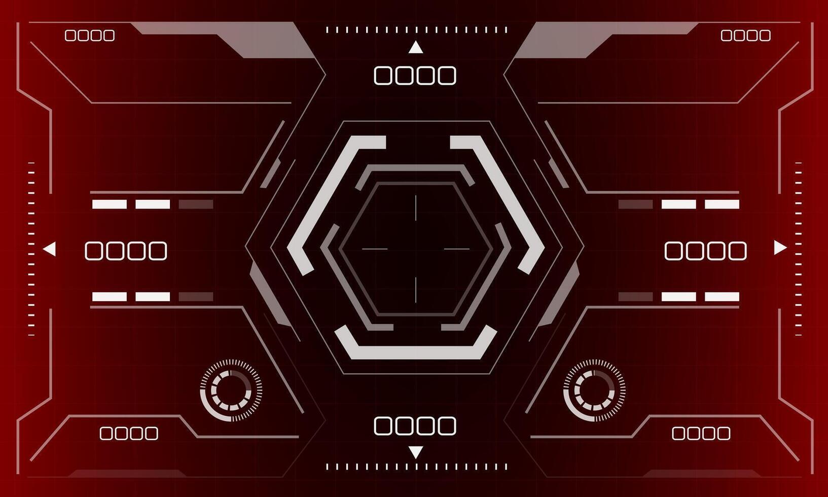 hud Sci-Fi Schnittstelle Bildschirm Aussicht Weiß Hexagon geometrisch Design virtuell Wirklichkeit futuristisch Technologie kreativ Anzeige auf rot Vektor