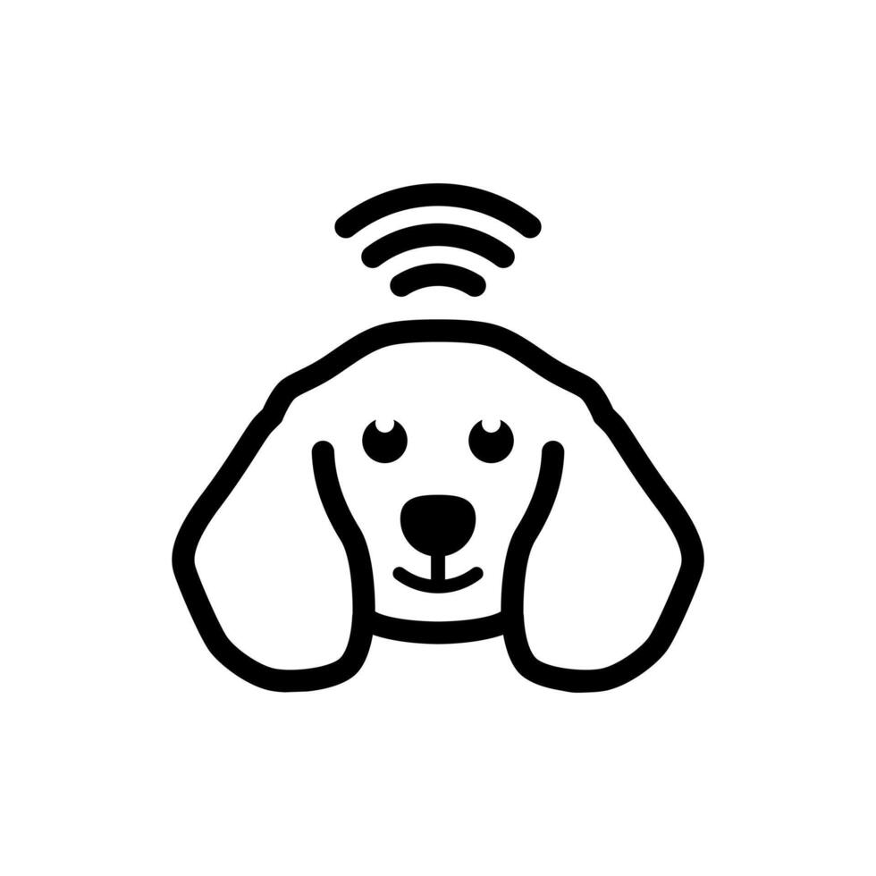 Hund Logo mit Signal, Design Element zum Logo, Poster, Karte, Banner, Emblem, t Shirt. Vektor Illustration.