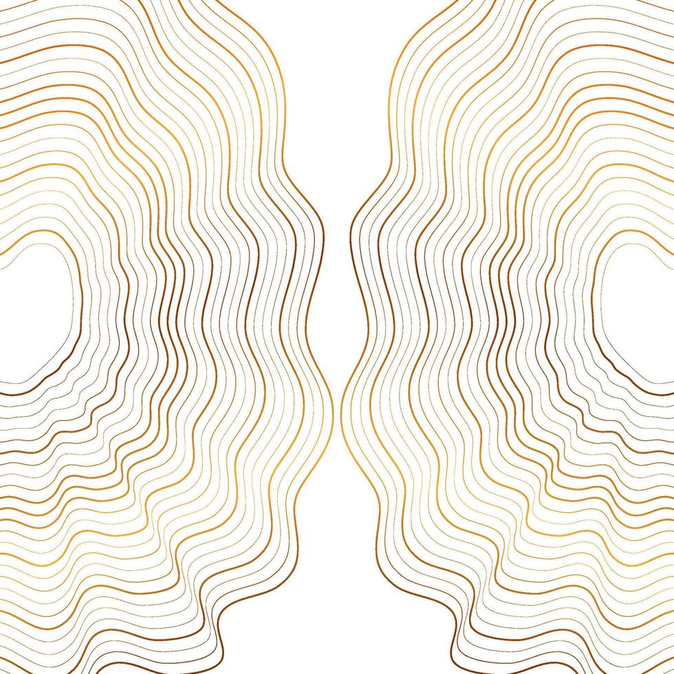 golden gebogen wellig Linien abstrakt Hintergrund vektor