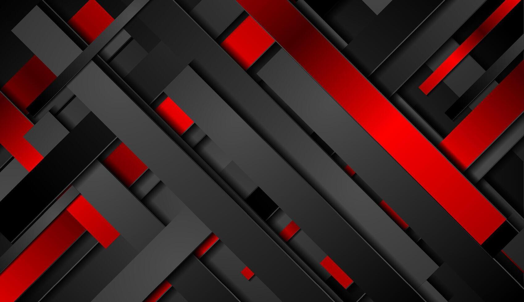 tech geometrisk abstrakt bakgrund med röd och svart Ränder vektor