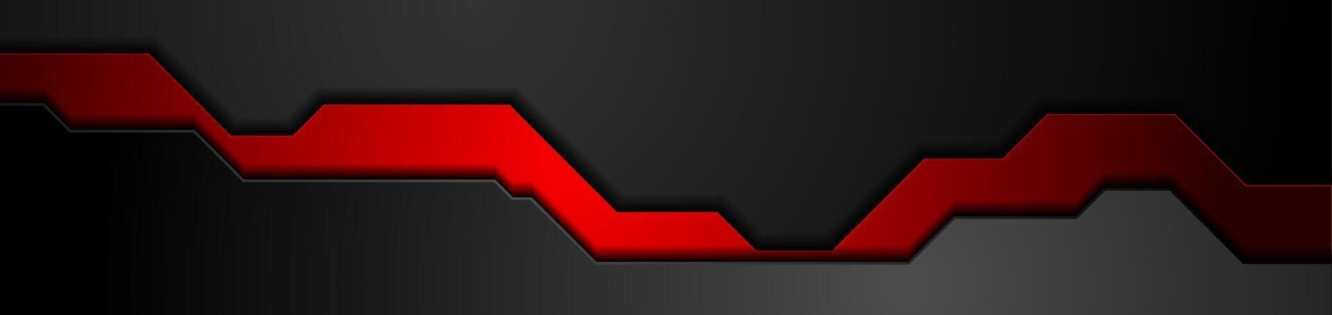 röd och svart geometrisk abstrakt teknologi bakgrund vektor