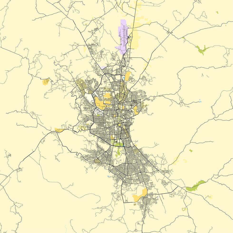 stad Karta av sana'a jemen vektor