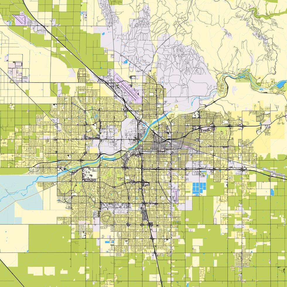 stad Karta av bakersfield, Kalifornien, USA vektor