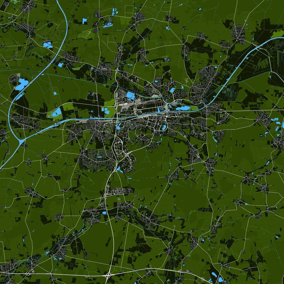 Karta av Wolfsburg, Tyskland vektor