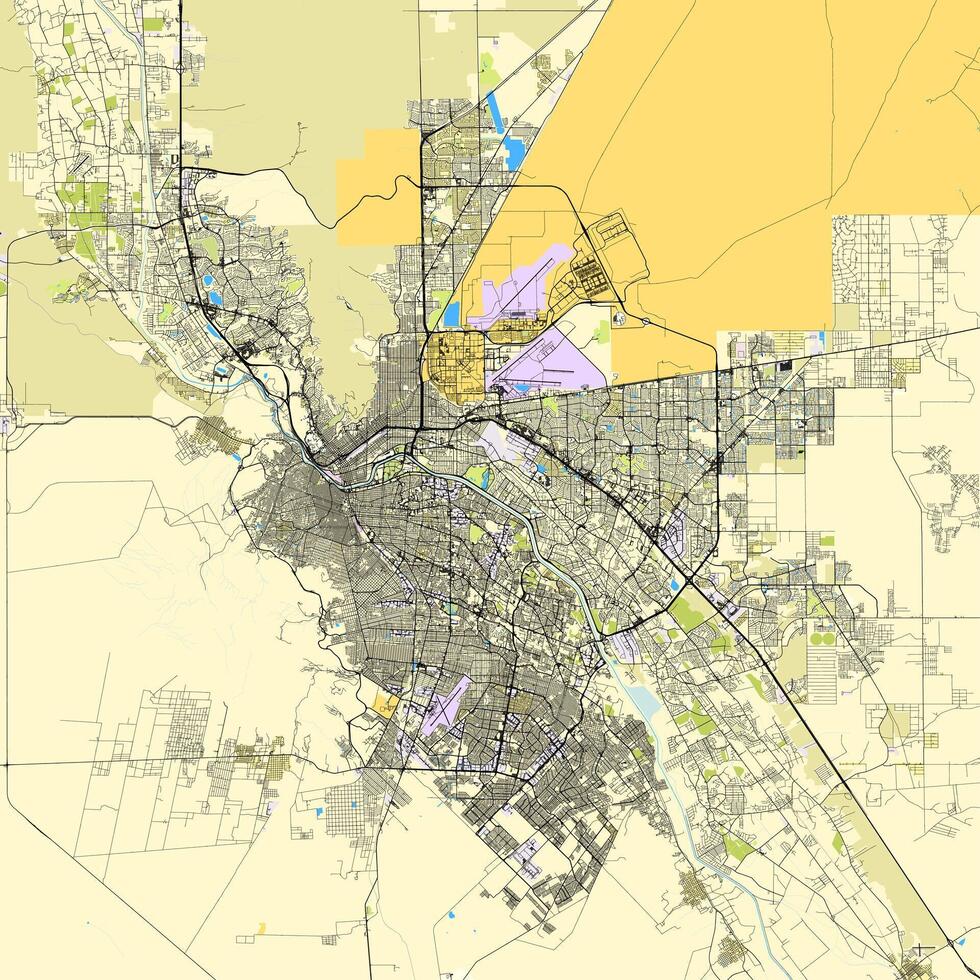 Karta av el paso, texas, USA vektor