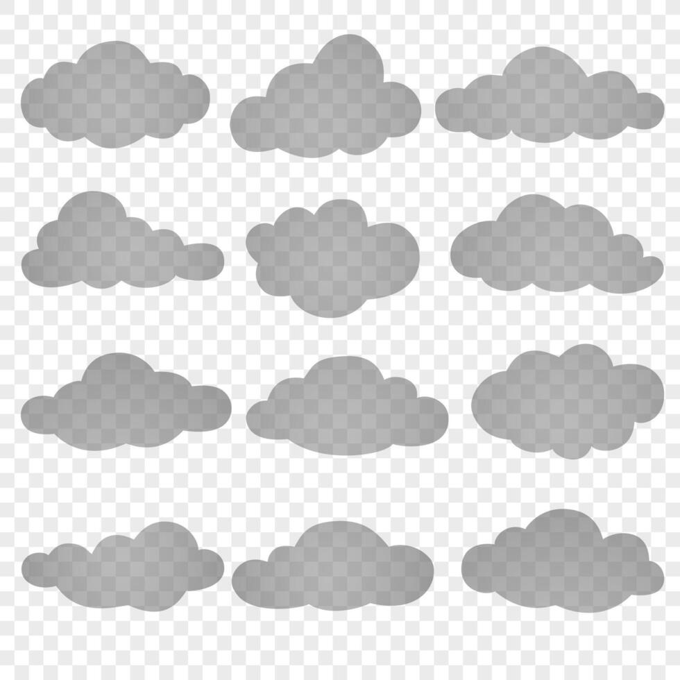 uppsättning moln. för de design av din hemsida, logotyp, Ansökan. vektor illustration