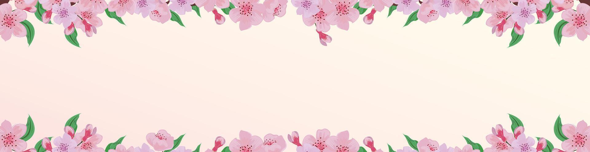 Kirsche blühen Blumen- Banner zum Ihre besitzen Design vektor