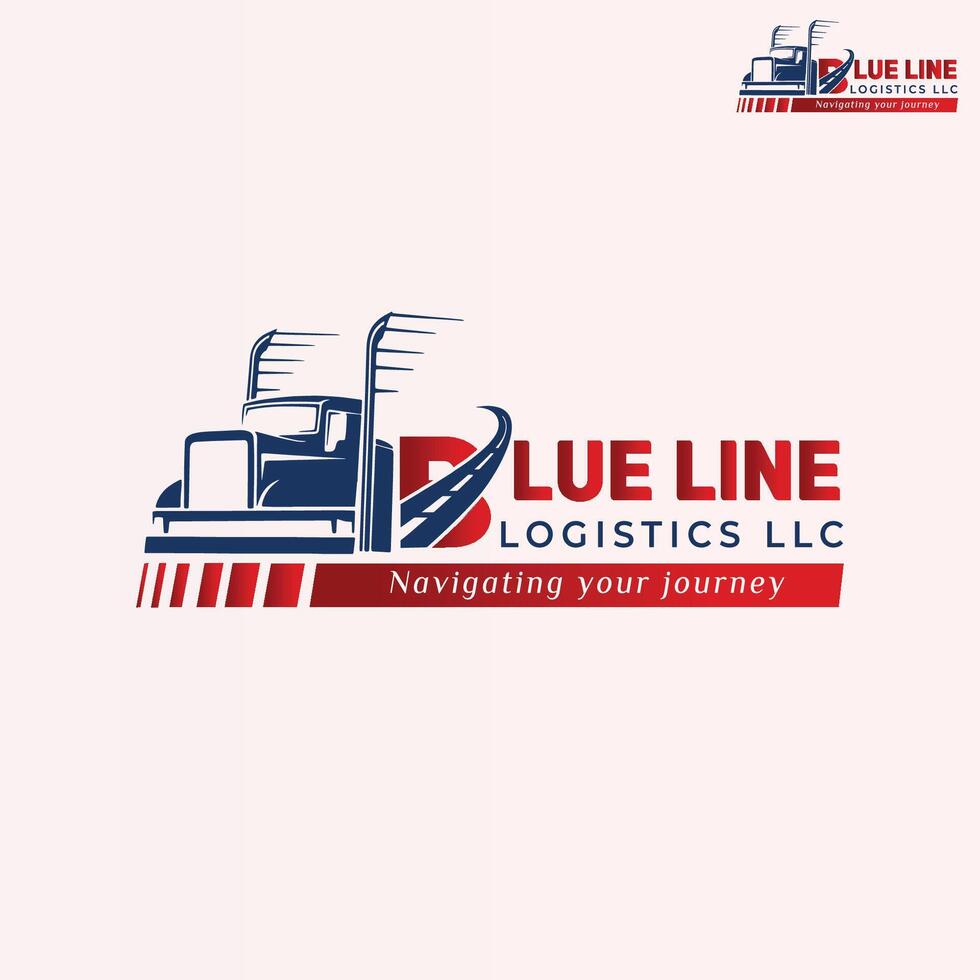 blaue Linie logistisch GMBH Transport Logo Design Vektor