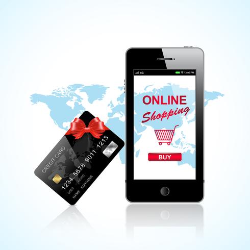 Online-Shopping per Smartphone vektor