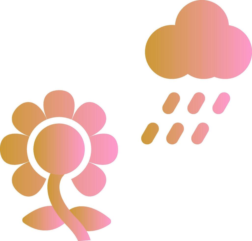 blomma med regn vektor ikon
