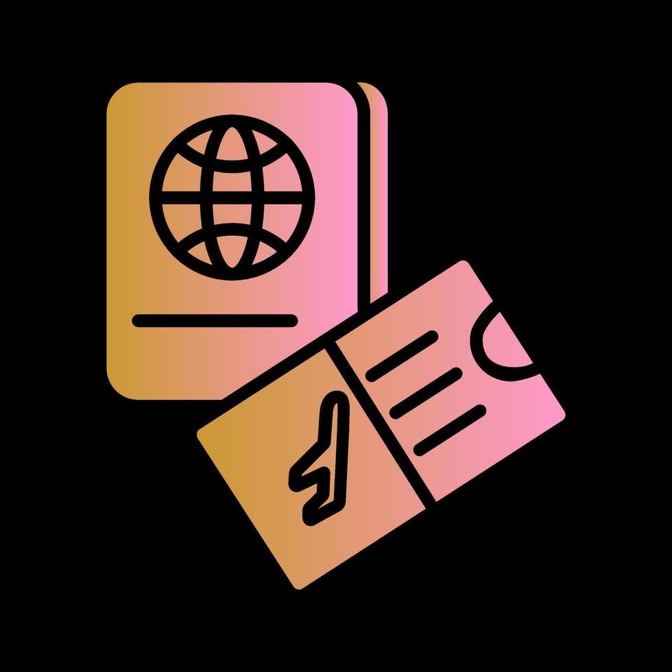 Vektorsymbol für Ticket und Reisepass vektor