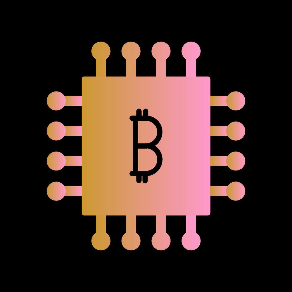 Bitcoin-Chip-Vektorsymbol vektor