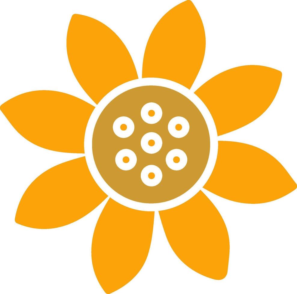 Symbol für Sonnenblumenvektor vektor