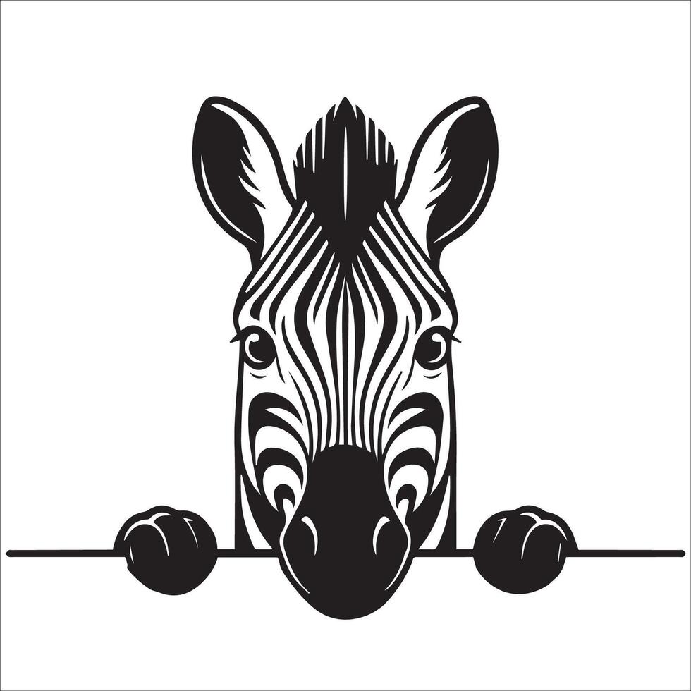 ai genererad svart och vit kikar zebra ansikte illustration vektor