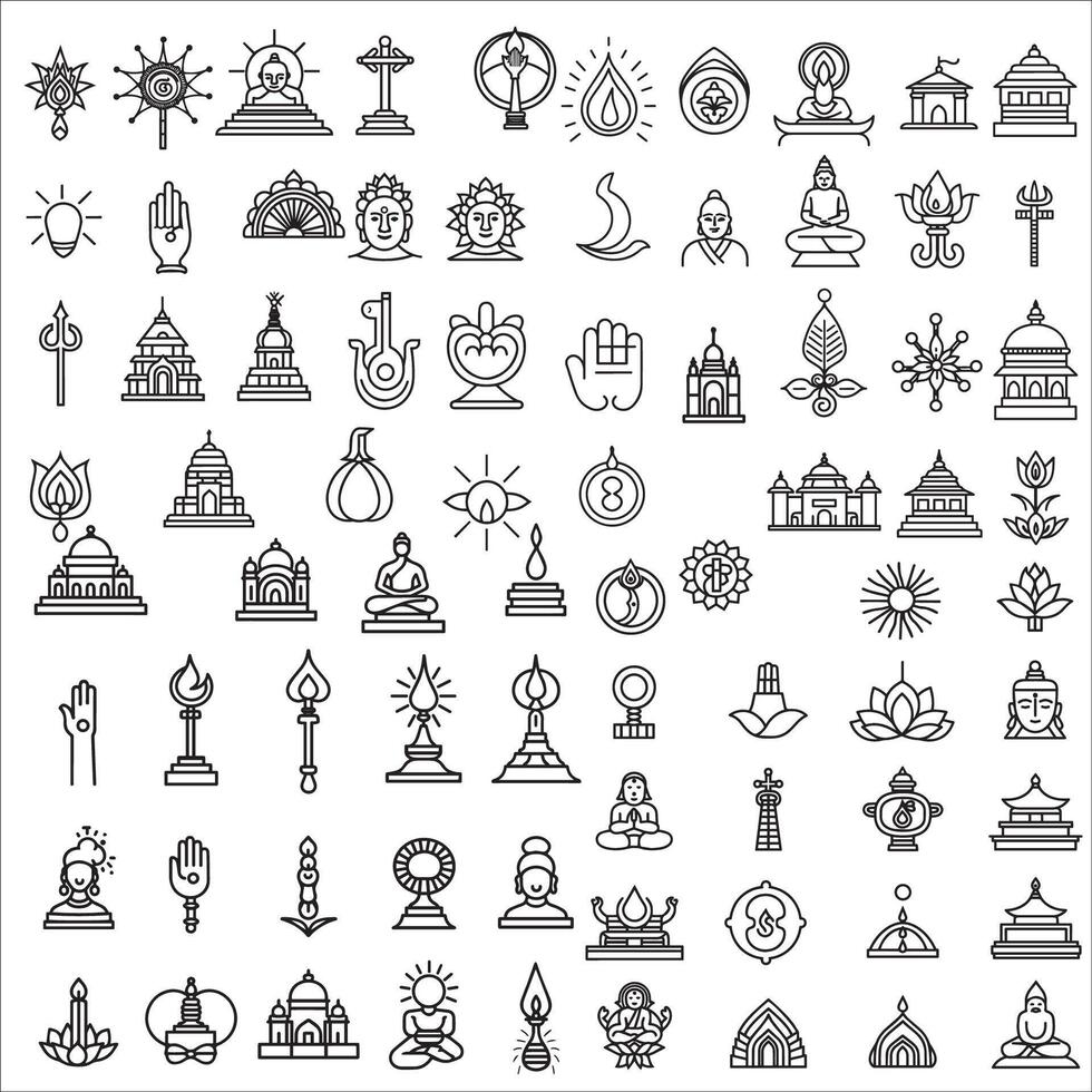 ai genererad hinduism religiös element och hinduism religiös symbol illustrationer vektor