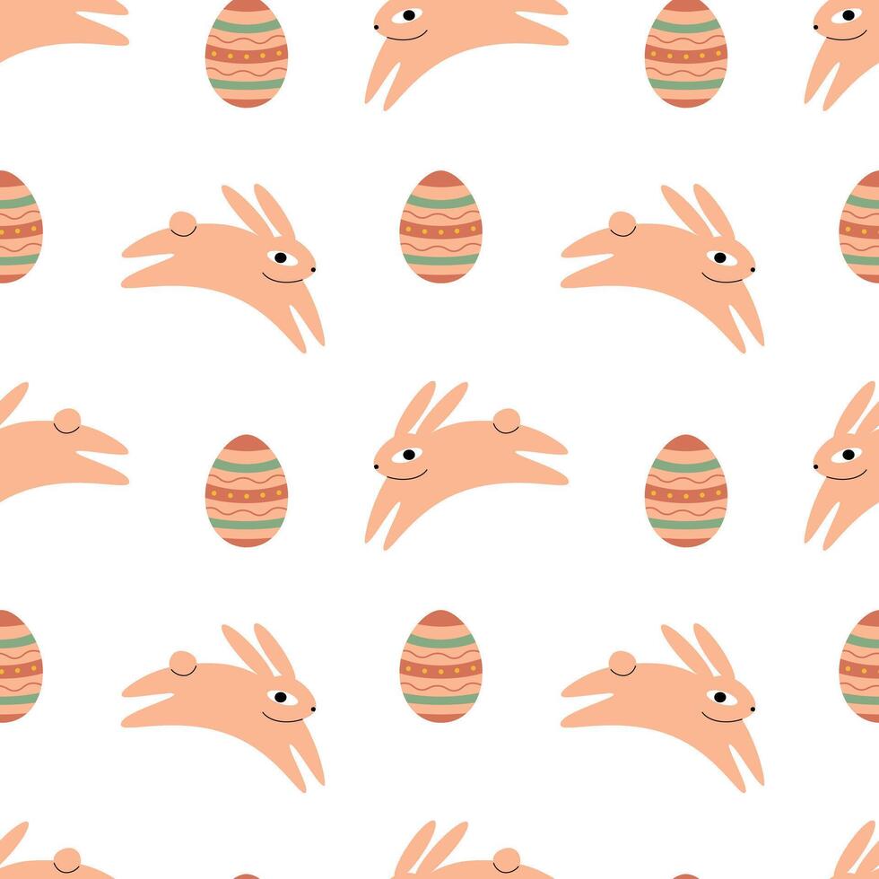 Ostern nahtlos Muster mit Hase und Eier. isoliert Vektor Muster zum Verpackung, Karten, Hintergrund, Textil-