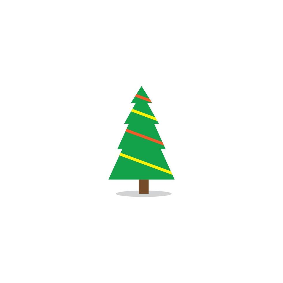 Weihnachten Bäume, Kiefern zum Gruß Karten, Einladungen, Banner, Netz. Neu Jahr und Weihnachten Baum traditionell Symbole mit Girlanden, Licht Glühbirnen, Sterne. Winter Ferien vektor