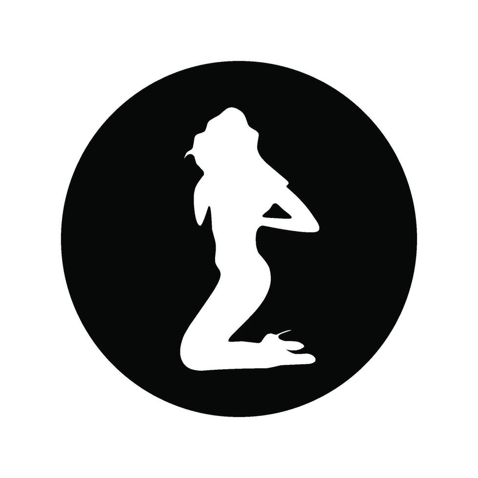 Silhouette von weiblich Modell- Symbol vektor