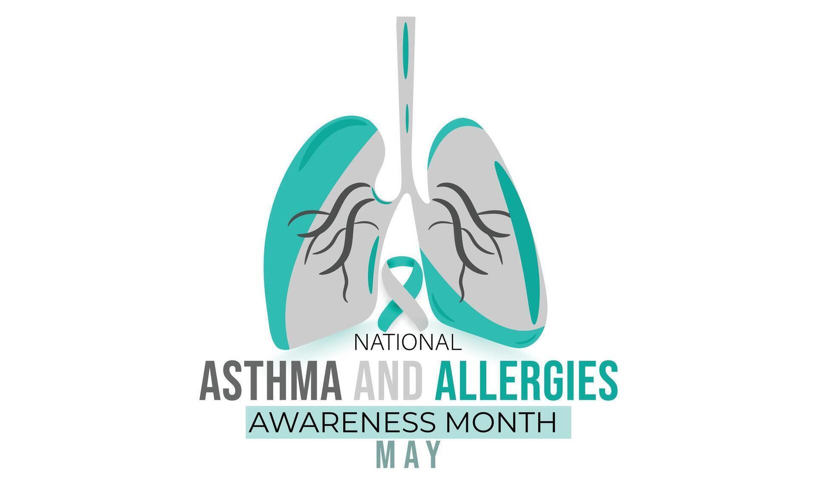 nationell astma och allergier medvetenhet månad. bakgrund, baner, kort, affisch, mall. vektor illustration.