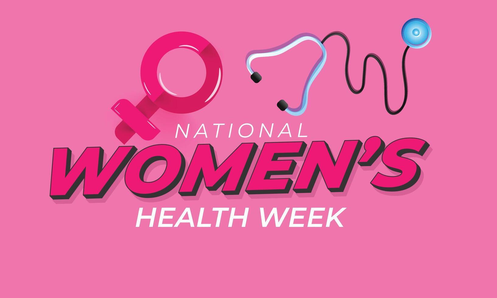 nationell kvinnors hälsa vecka. bakgrund, baner, kort, affisch, mall. vektor illustration.