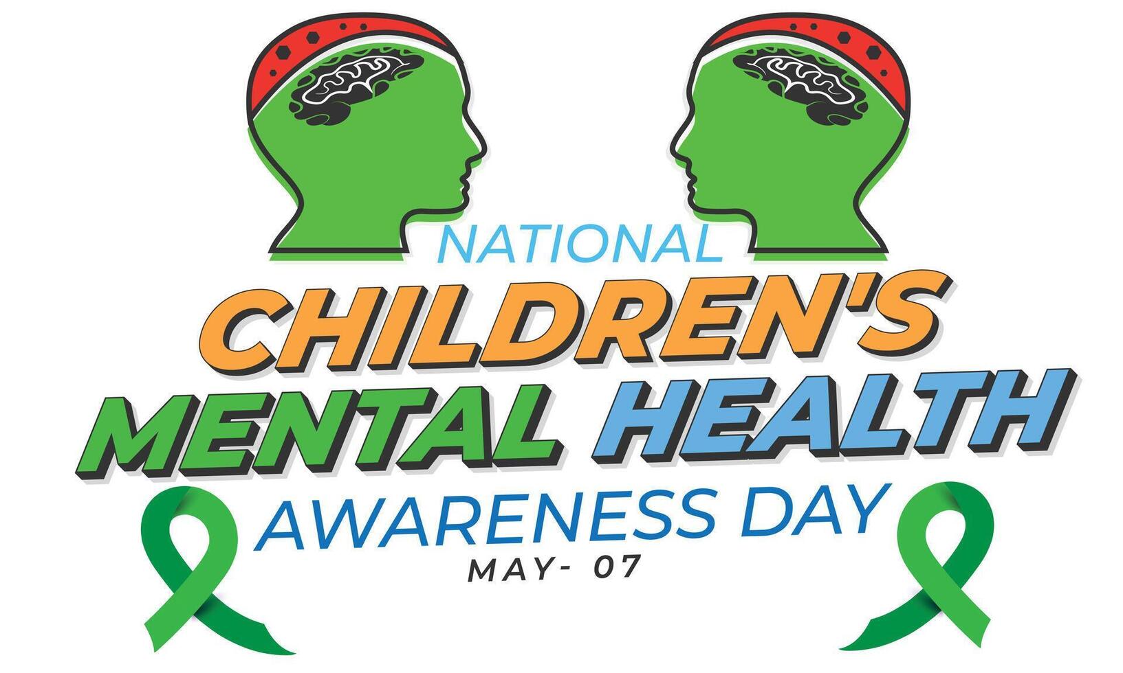 nationell barns mental hälsa medvetenhet dag. bakgrund, baner, kort, affisch, mall. vektor illustration.