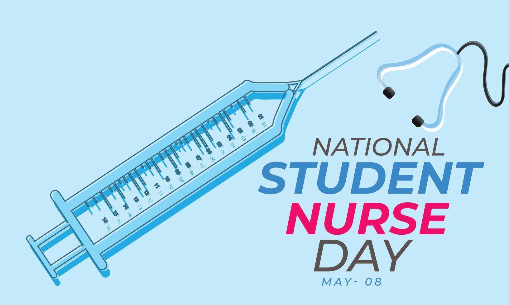 nationell studerande sjuksköterska dag. bakgrund, baner, kort, affisch, mall. vektor illustration.