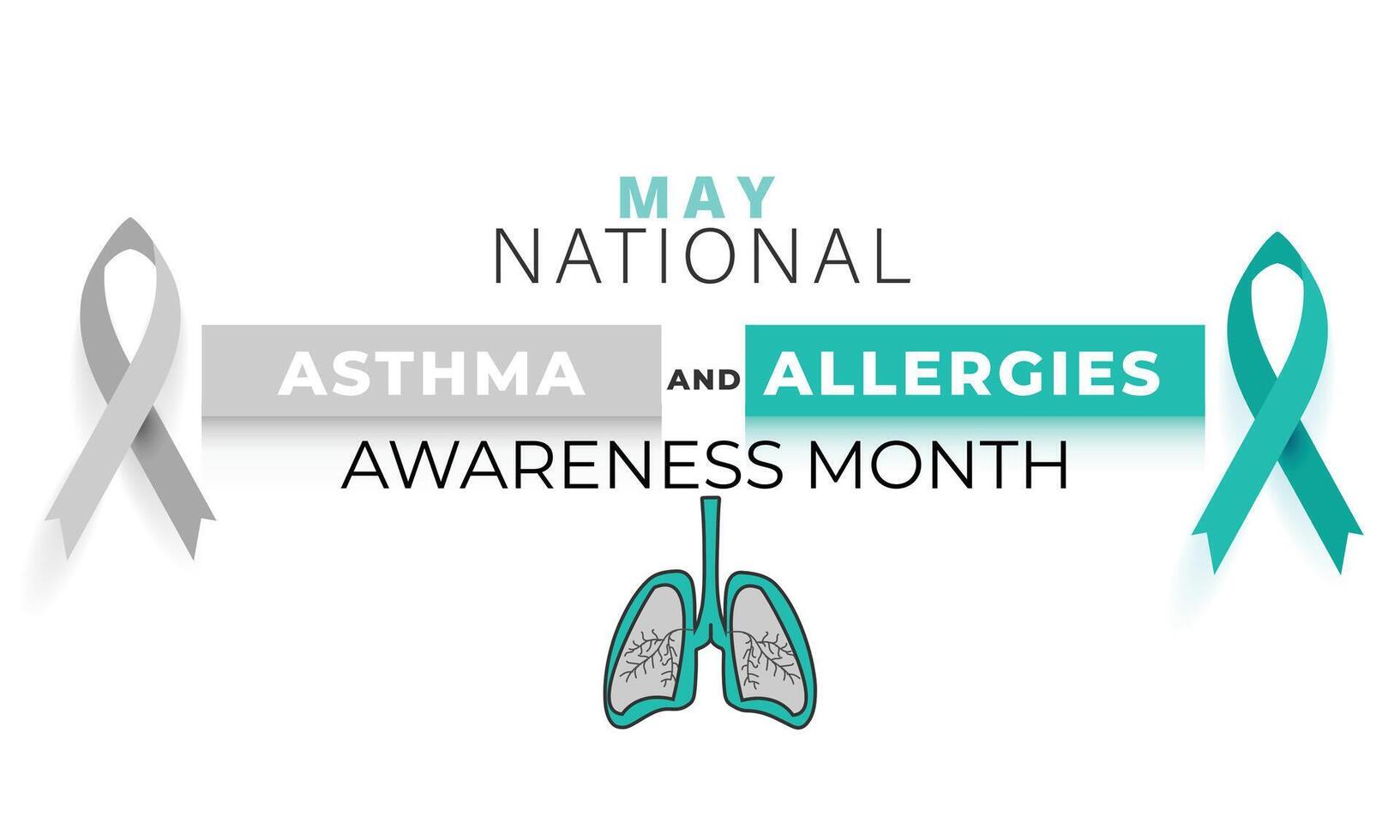 nationell astma och allergier medvetenhet månad. bakgrund, baner, kort, affisch, mall. vektor illustration.