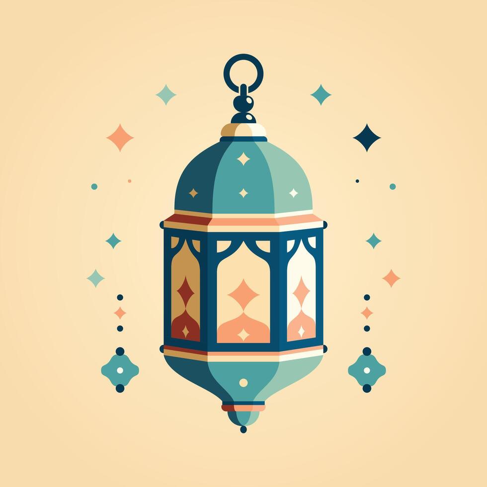 Vektor Illustration von islamisch Laterne mit eben Farbe Stil perfekt zum Ramadan und islamisch Veranstaltung