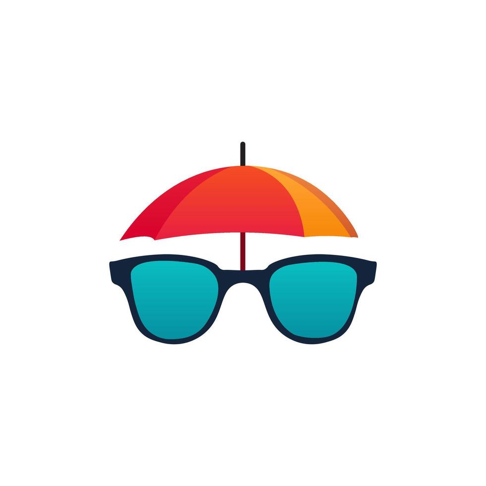 kombination av glasögon med paraply vektor