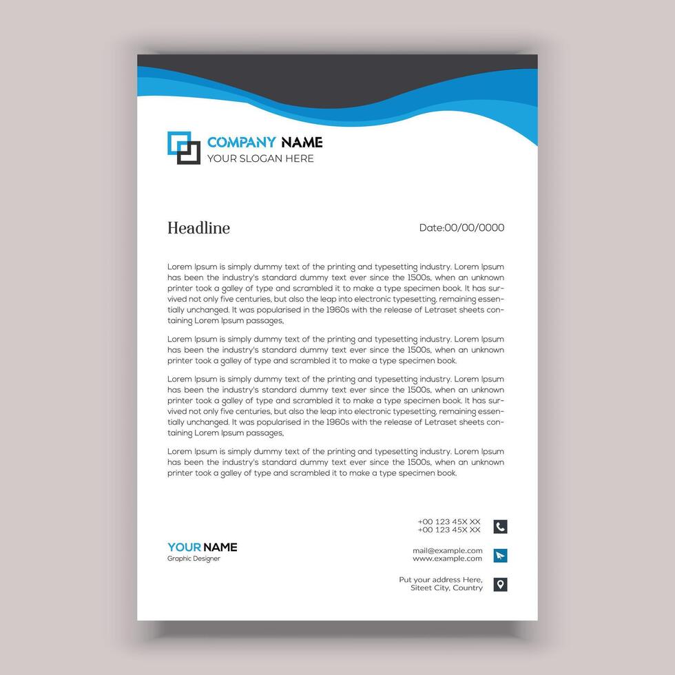 Corporate Business Briefkopf Template-Design. vektor