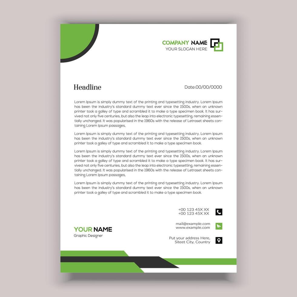 Corporate Business Briefkopf Template-Design. vektor