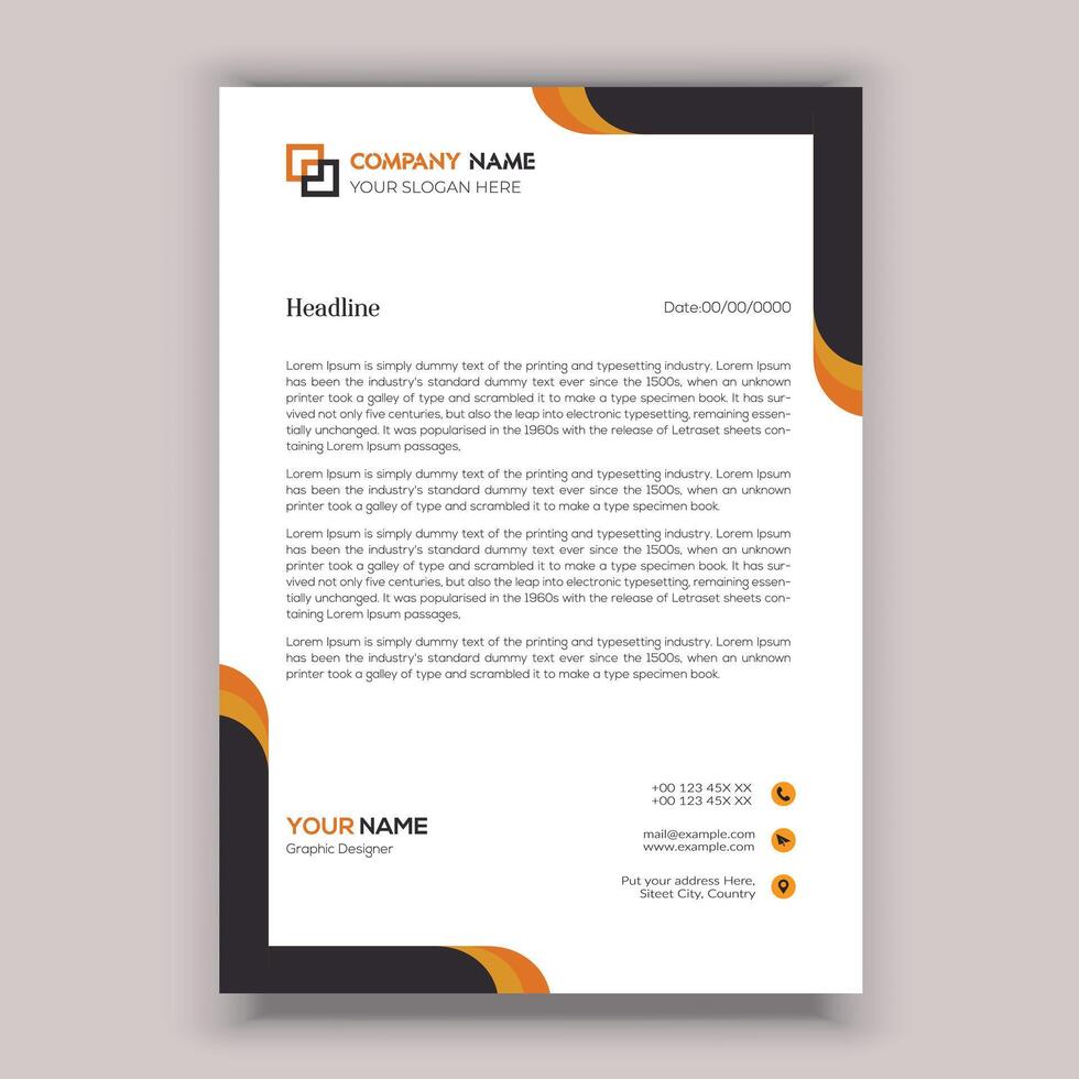 Corporate Business Briefkopf Template-Design. vektor