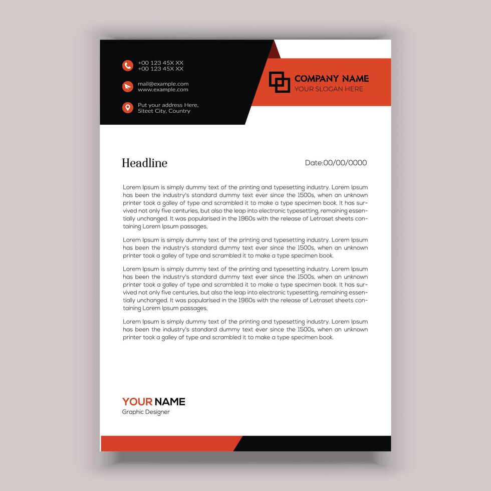 corporate business brevpapper malldesign. vektor