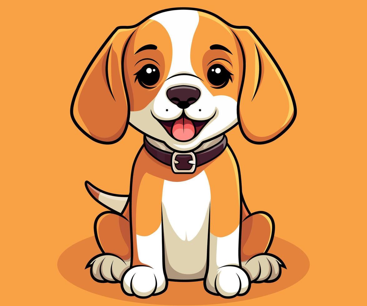 Beagle Hündchen Maskottchen Charakter vektor