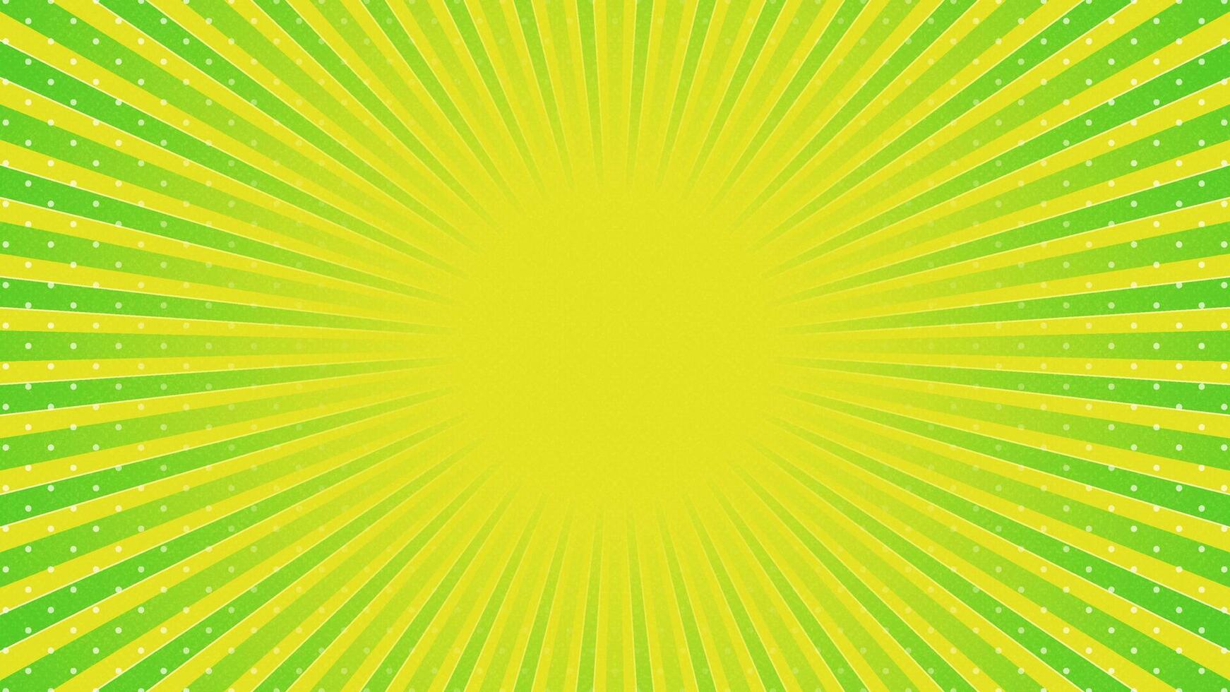 Grün mit Gelb Sonne Strahlen retro mit Papier Textur Hintergrund. abstrakt platzen Sonne Strahlen Muster Design. Vektor Illustration.